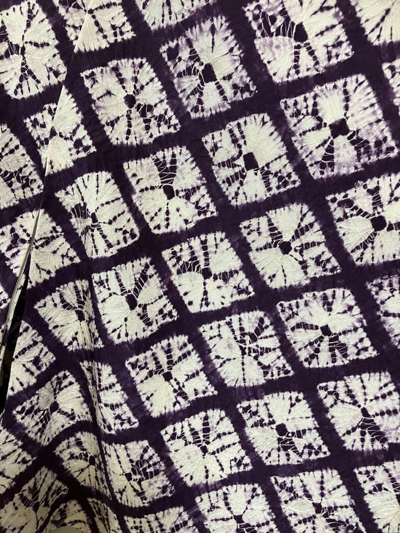 裄丈68 身丈162紫根染 袷着物 証紙付き パールトーン加工 - メルカリ