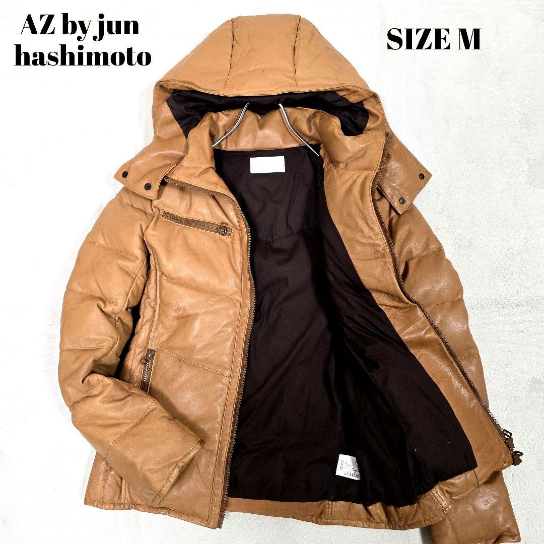 エーゼイバイジュンハシモト レザー ダウンジャケット 羊革 2way キャメルM AZ by junhashimoto ジュンハシモト レザーダウンジャケット M - メルカリ