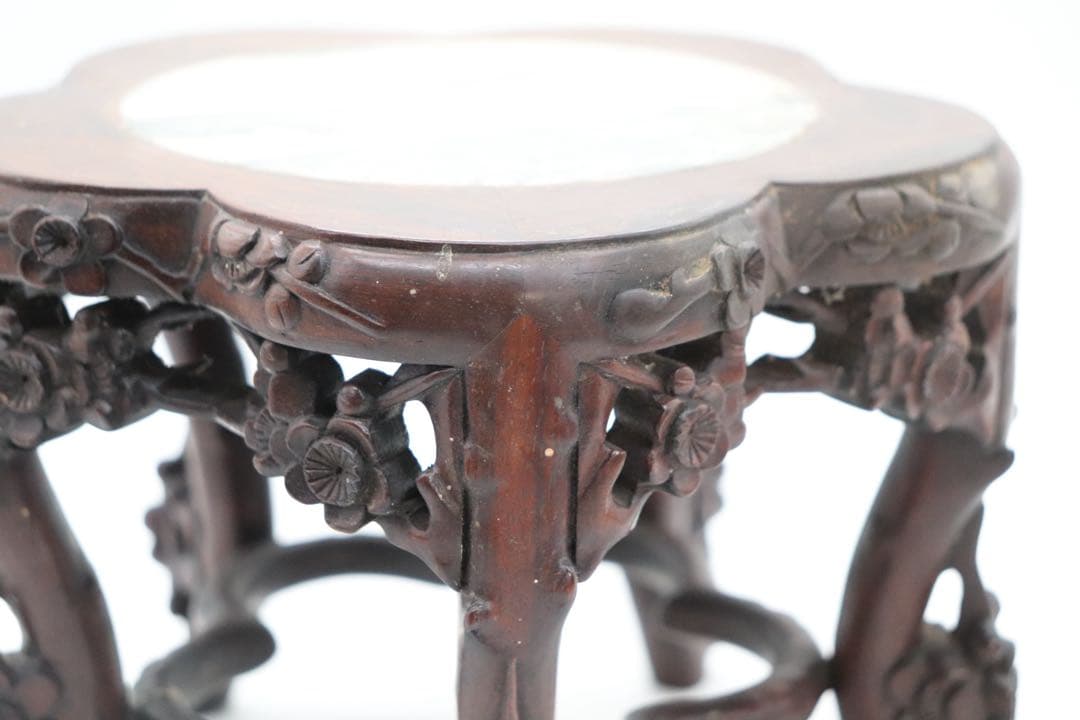 中国 梅彫 大理石嵌唐木花台 茶道具 送料込み260113 - メルカリ