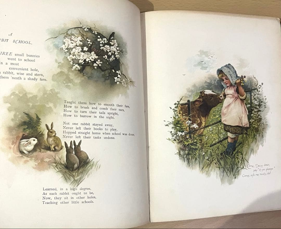 No.409希少 古書 洋書 絵本 児童書 アンティーク ビクトリア 詩集 童謡