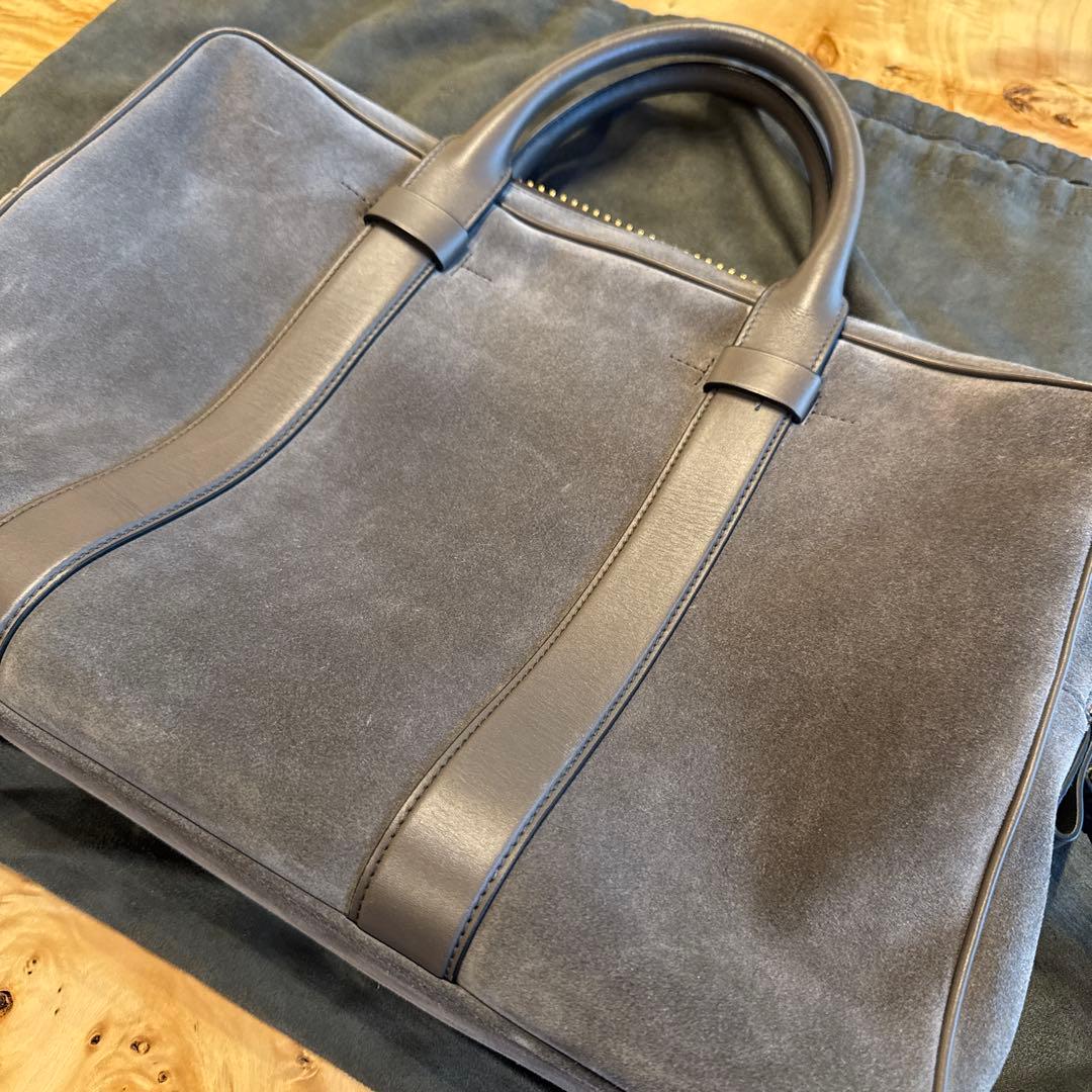 トムフォードグレー スエード ビジネスバッグ TOM FORD（トムフォード） ◇トムフォード◇スエード×レザー メンズ