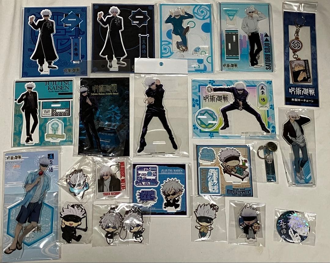 呪術廻戦　五条 悟　24点　缶バッジ　ラバーストラップ　アクリルスタンド グッズ-バッチ】呪術廻戦 キラッとCANバッジ レタコレ06五条悟(高専