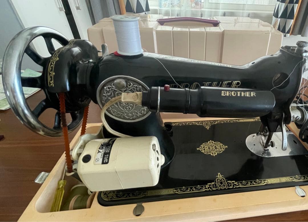 BROTHER ブラザー 足踏みミシン】黒/アンティーク/昭和レトロ - メルカリ