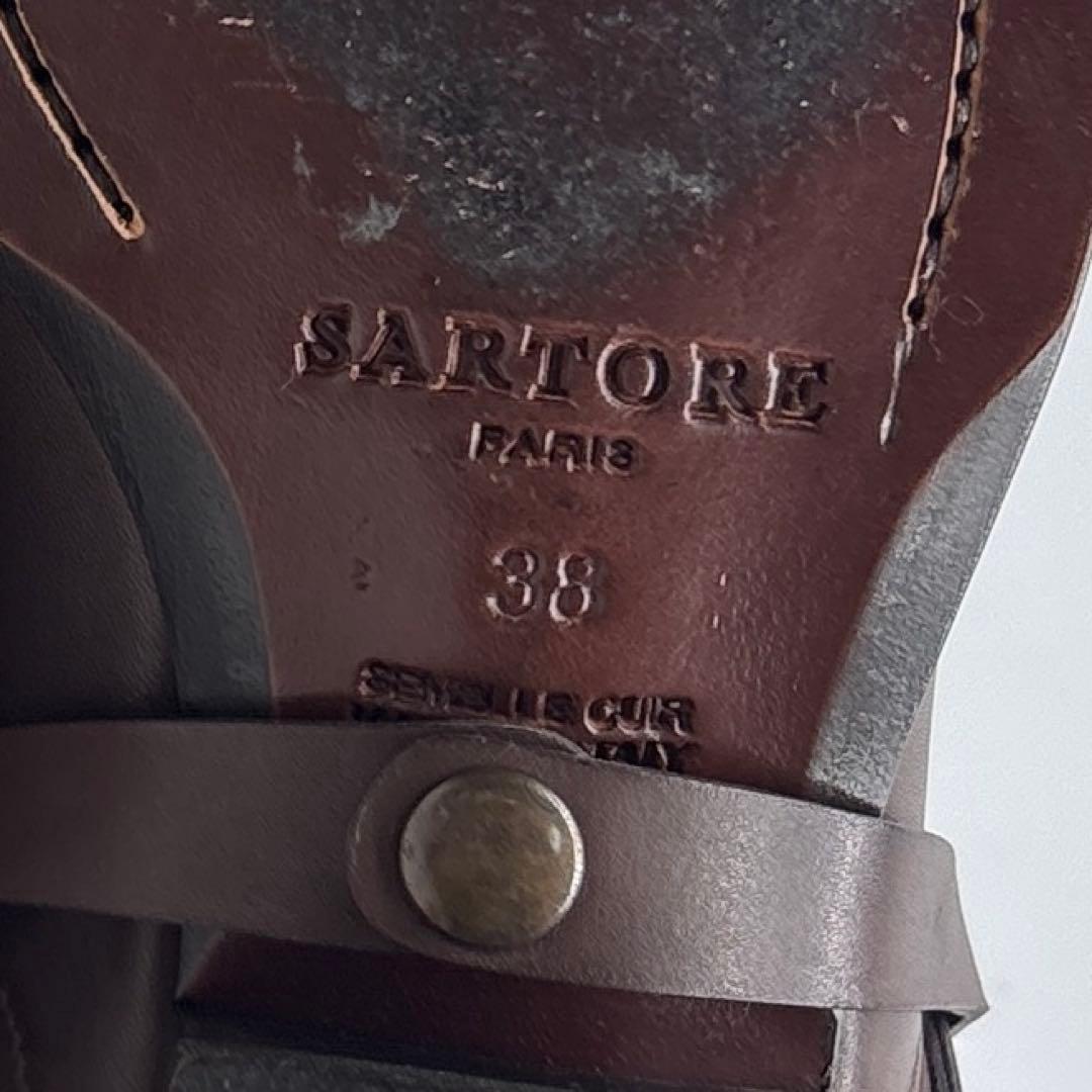 極美品□SARTORE【23.0】ハーネスブーツ レザー スエード ブラウン 茶