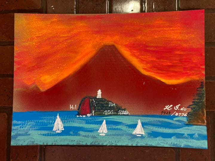 空飛ぶ画家糸川裕志の富士山曼荼羅、アクリル画、P6号、 空飛ぶ画家糸川裕志のポップアートの富士山曼荼羅の一点です。アクリル