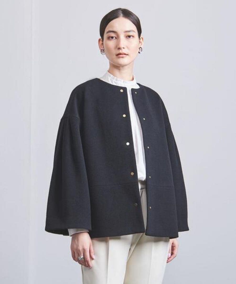 UNITED ARROWS W ノーカラー メタルボタン ショートコート UNITED ARROWS（ユナイテッドアローズ）の「＜UNITED ARROWS＞W ノー