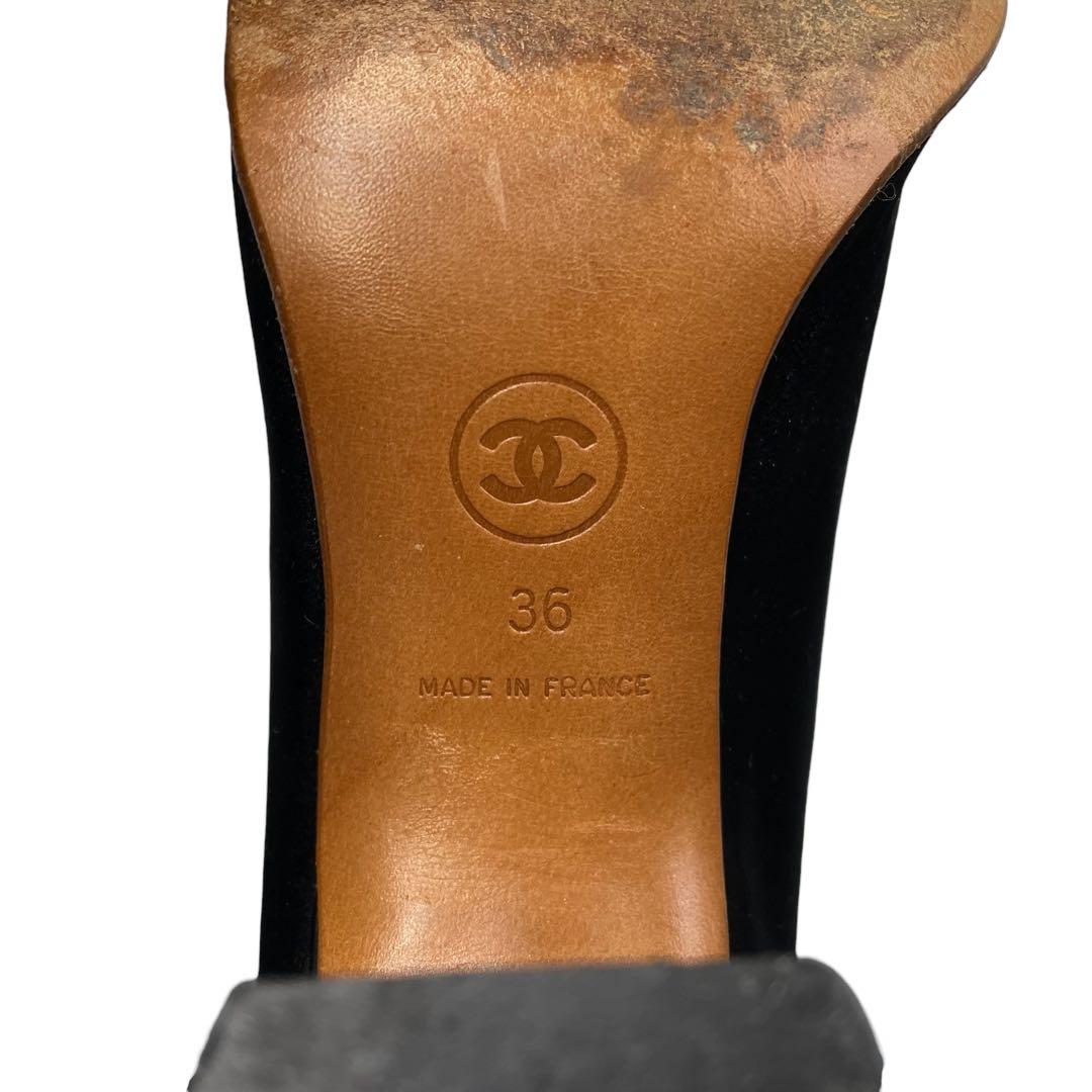 《超美品》シャネル ストレッチ ココマーク ロングブーツ ブラック 黒系 36