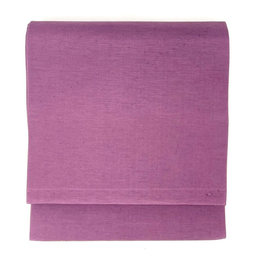 名古屋帯 ］正絹 紬地 紫 無地 柄無し 着物 小紋 紬 色無地 - メルカリ