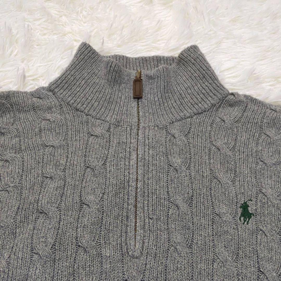 ポロラルフローレン ケーブルニット ハーフジップ ポニー刺繍 180