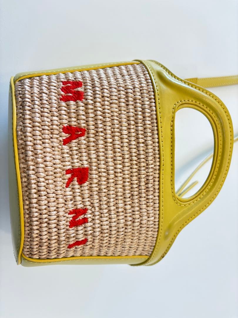 林檎様専用⭐︎ストロー レザー バッグ マルニ ショルダーバッグ カゴ