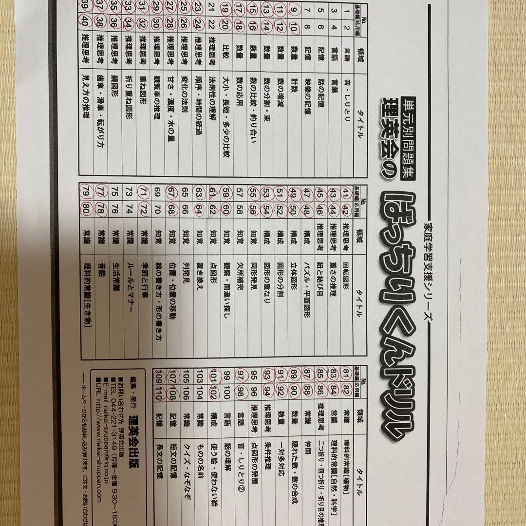 【akiaki】理英会　はっちりくんドリル　裁断済み　全80冊