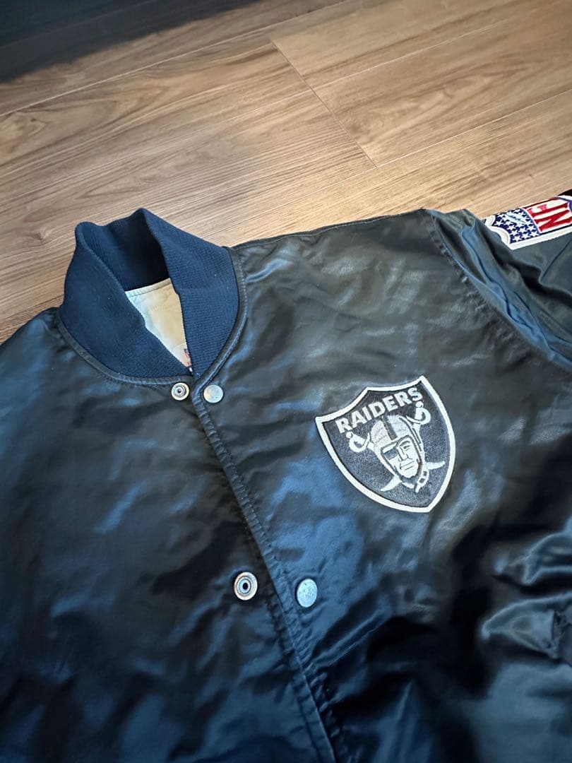 80s 90s STARTER RAIDERS スタジャン USA製 黒 M - メルカリ