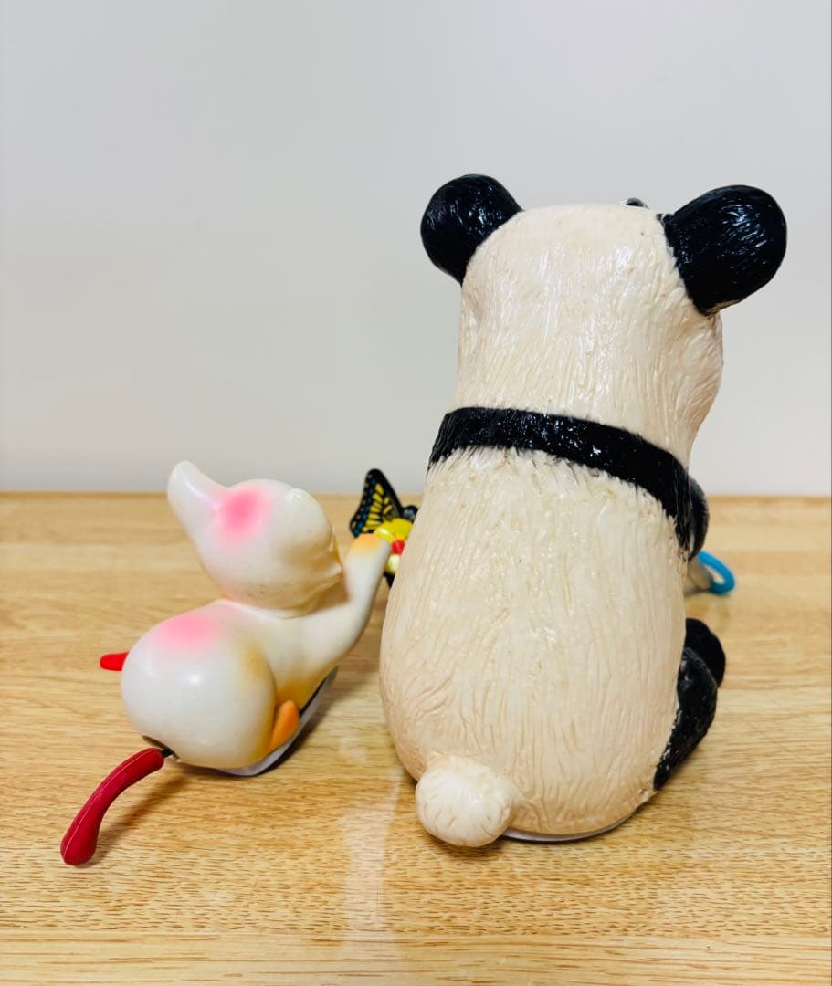 吊るしパンダ 増田屋斎藤貿易 ゼンマイ 蝶追いニャンコちゃん 昭和