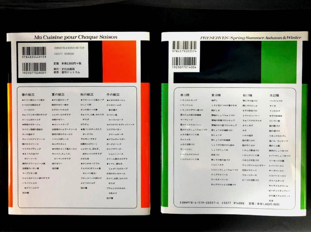 私の洋風料理ノート / 私の保存食ノート 佐藤雅子著 2冊セット