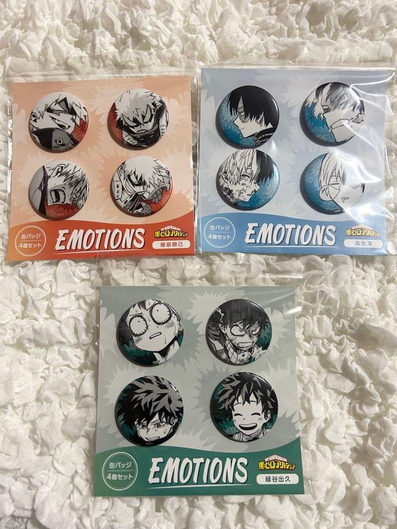 僕のヒーローアカデミア ヒロアカ EMOTIONS缶バッジ 爆豪 轟 緑谷