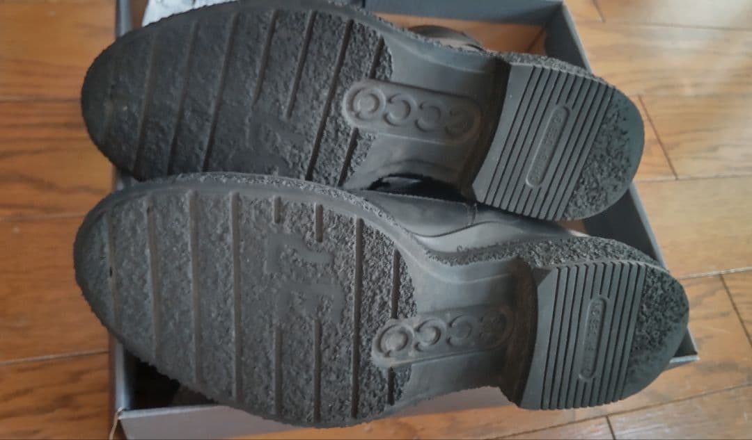 ecco エコー 黒レースアップブーツ サイドファスナー付き 23.5cm