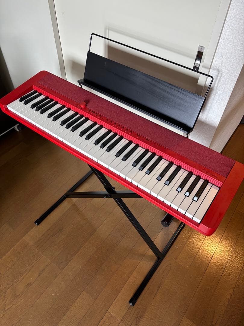 【美品】キーボード CASIO カシオ CT-S1 レッド 61鍵 スタンド付 解説動画あり】キーボード 電子ピアノ CASIO CT-S1 RD レッド 61鍵盤