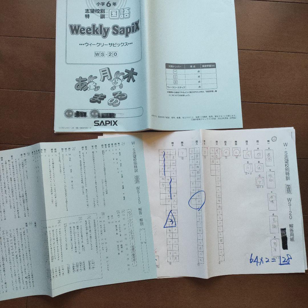 サピックス 6年 土特 ウィークリーサピックス 国語 - メルカリ