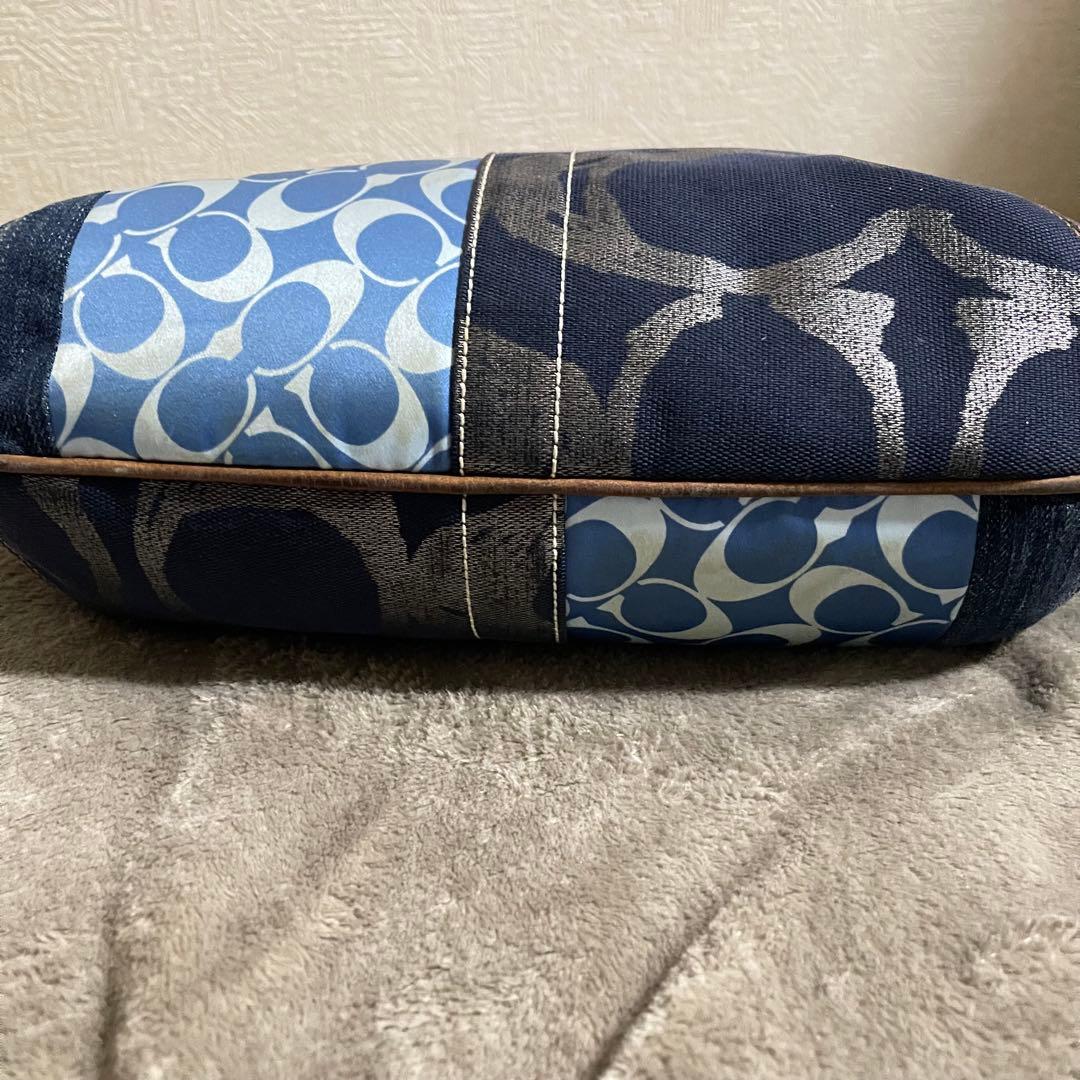 COACH コーチ パッチワーク デニム ワンショルダーバッグ シグネチャー