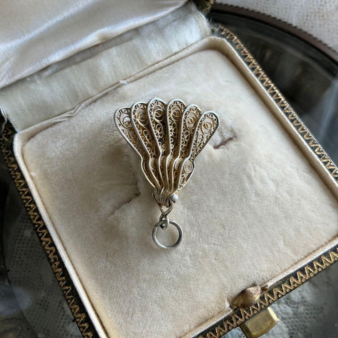 フランスアンティーク ミニチュア エヴァンタイユ 扇子 ミニョネット