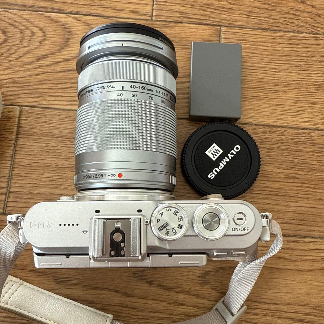 OLYMPUS PEN E-pl8 ホワイト 40-150mmレンズ(ジャンク) - メルカリ