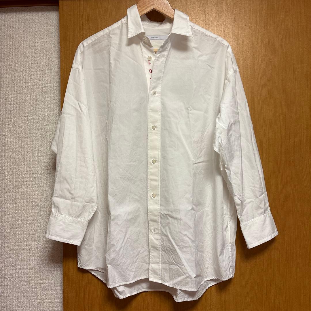 美品 人気完売品フレームワーク ホワイト LOVE FOR YOU 刺繍 シャツ
