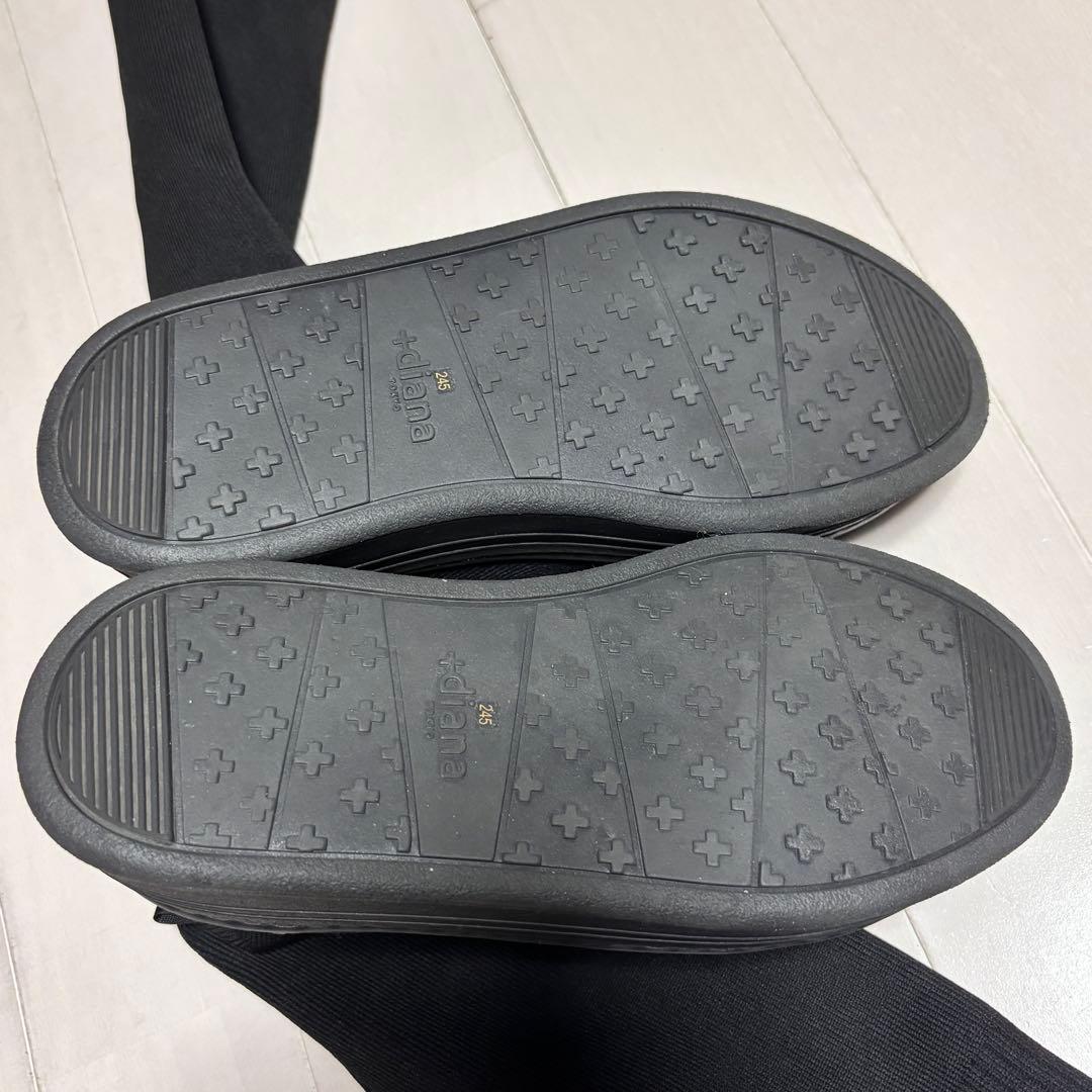 未使用品 +diana ニーハイブーツ ニット素材 撥水加工 24.5cm