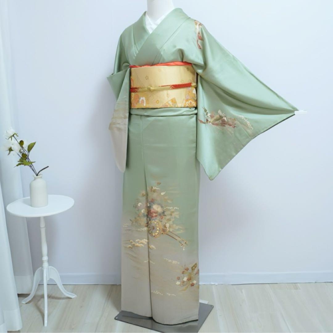 訪問着　4点フルセット 385c七五三 お宮参り 卒業式　入学式　結婚式 訪問着レンタル 卒業式 母 着物 hw1434 入学式 ママ 粋な着物レンタル