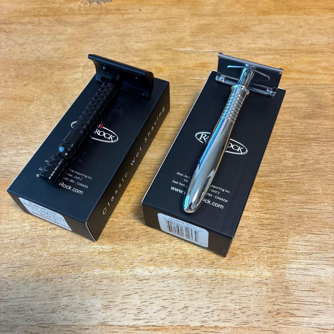 RAZOROCK両刃カミソリ 2本セット Baby smooth,TeckⅡ RazoRock Baby Smooth Black | 敏感肌に最適な毎日使えるカミソリ