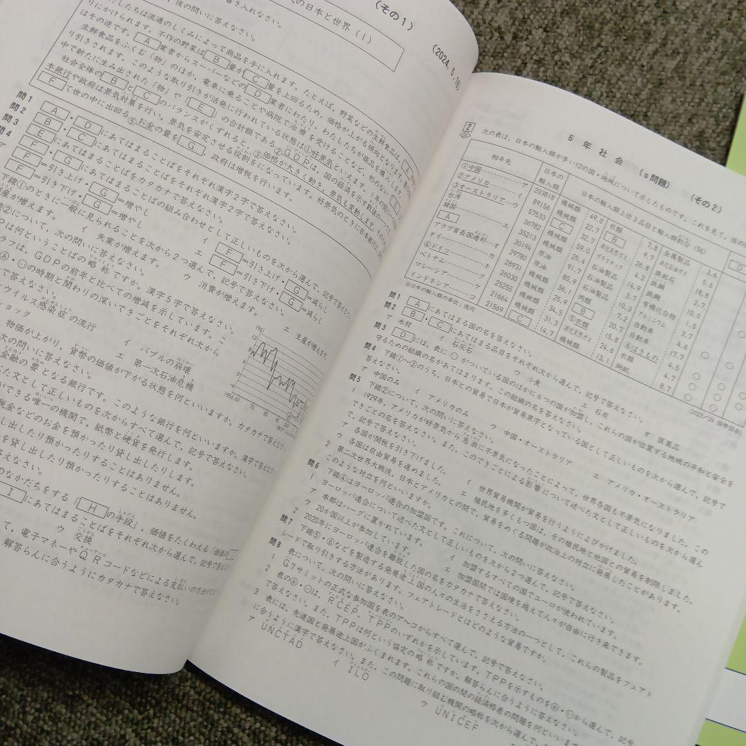 四谷大塚6年週テスト問題集社会上 中古書き込み解答ほぼ無し 状態良品