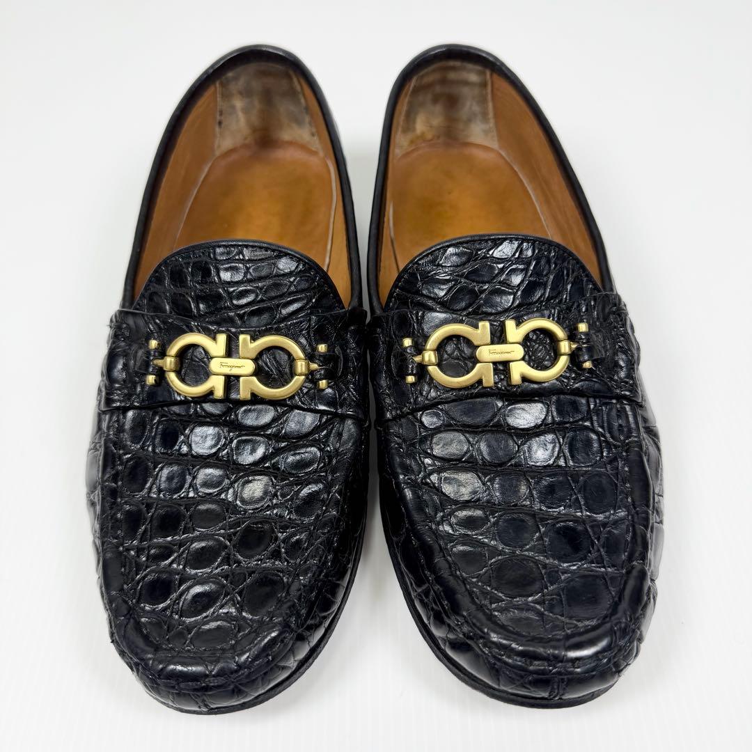 極希少】サルヴァトーレフェラガモ クロコダイル ガンチーニローファー