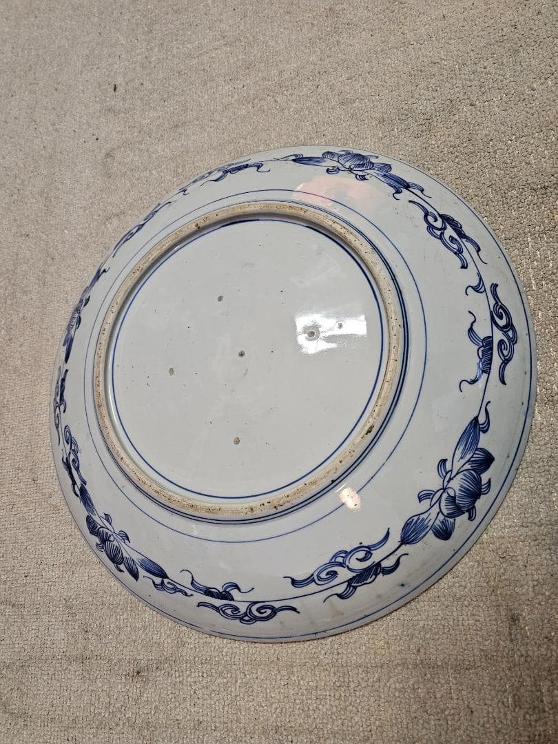 文明開化 明治伊万里 大皿(約46cm) 淀川を京に登る蒸気船の図 - メルカリ