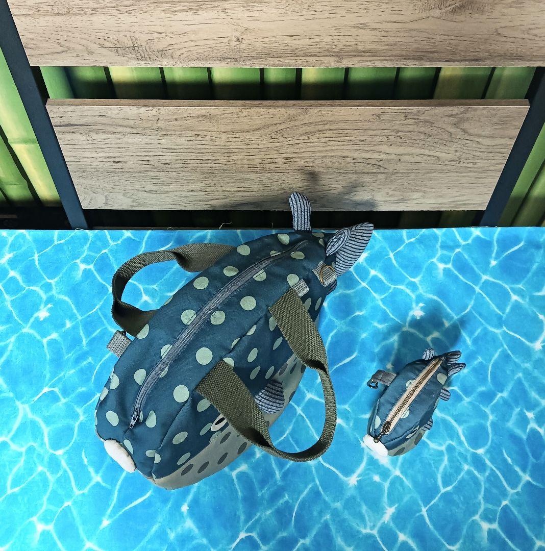 フグ ショルダーバッグ ポーチ セット ハンドメイド 河豚 ドット 水玉