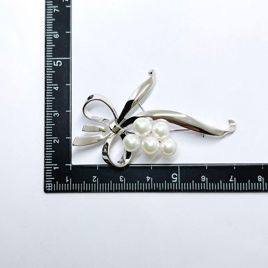 未使用品級】✨MIKIMOTO ミキモト パール ブローチ リボン 愛子様