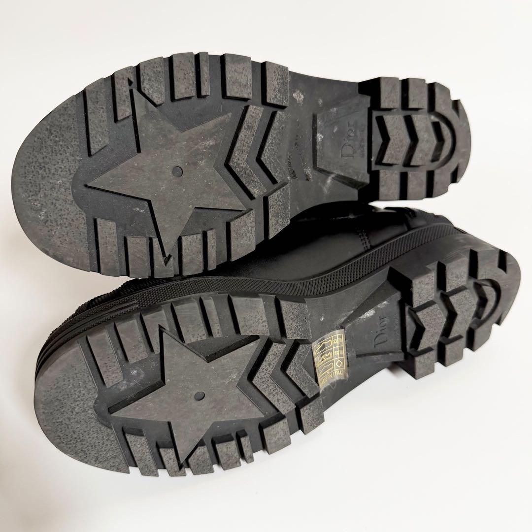 未使用級 ロゴ 厚底 DIOR チェルシーブーツ サイドゴア オールレザー