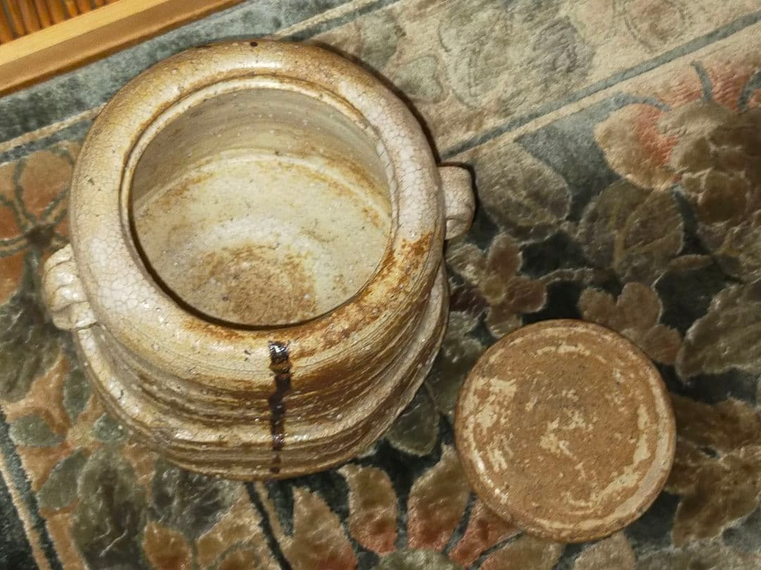 ♥美濃焼 美濃伊賀 水指 桐箱付き 茶道具 骨董品 古玩 - メルカリ