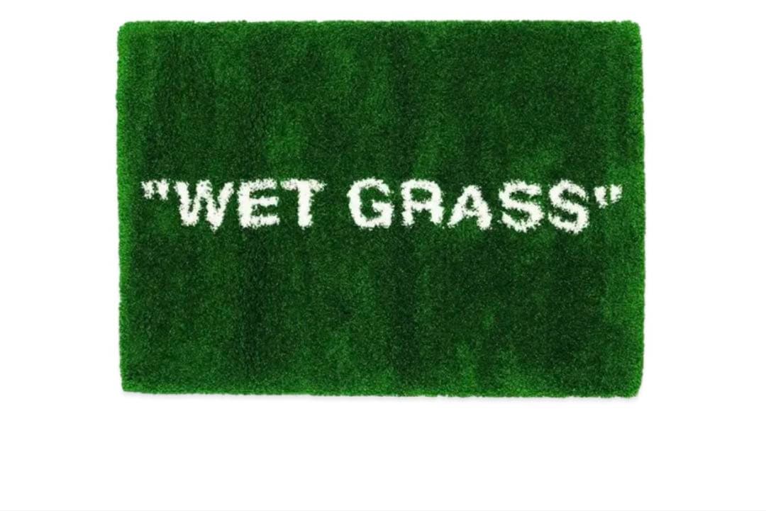ikea virgil abloh wet grass ラグ Virgil Abloh x Ikea Markerad Wet Grass Rug Green OFF White Limited