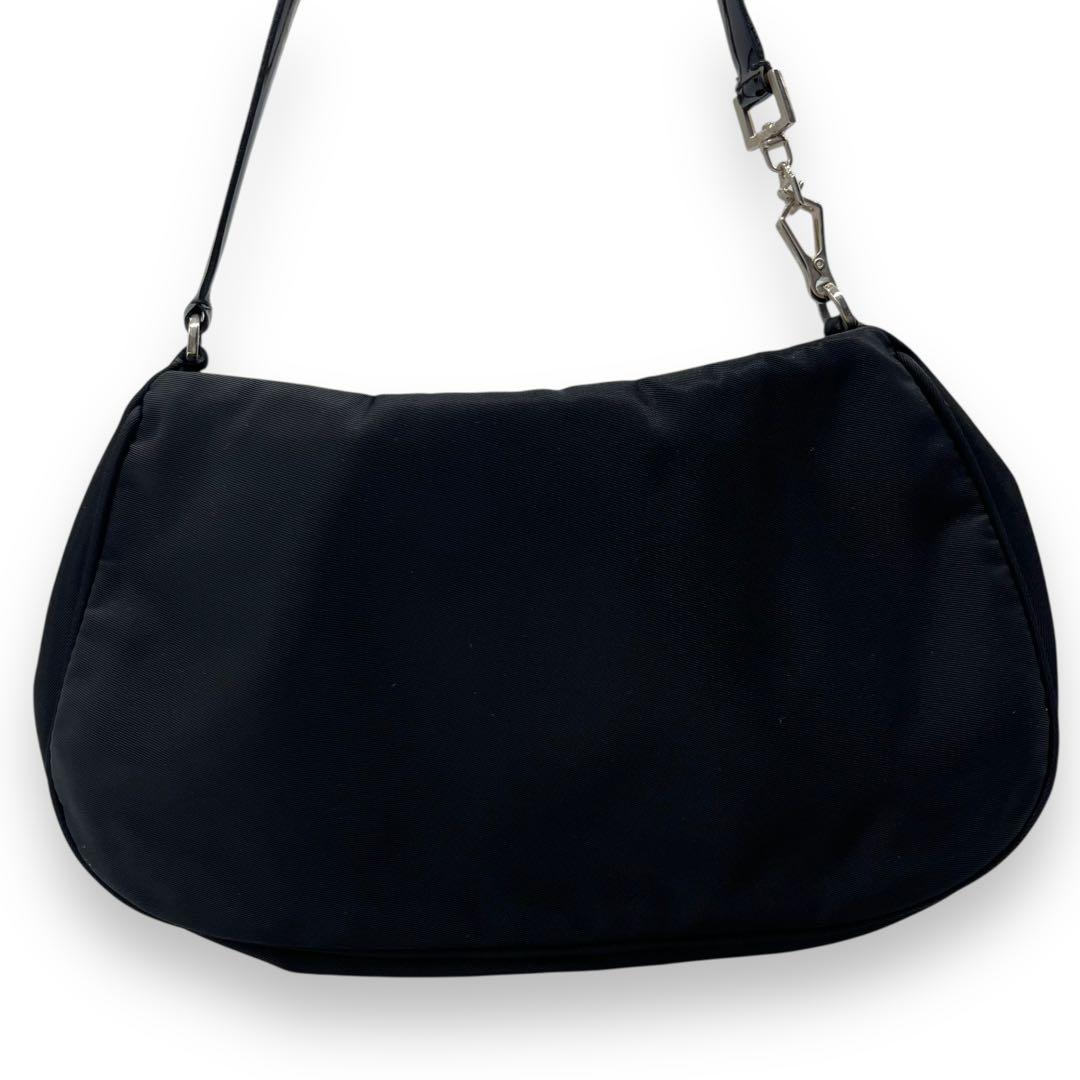 極美品□プラダ ワンショルダー アクセサリーポーチ ナイロン 三角ロゴ