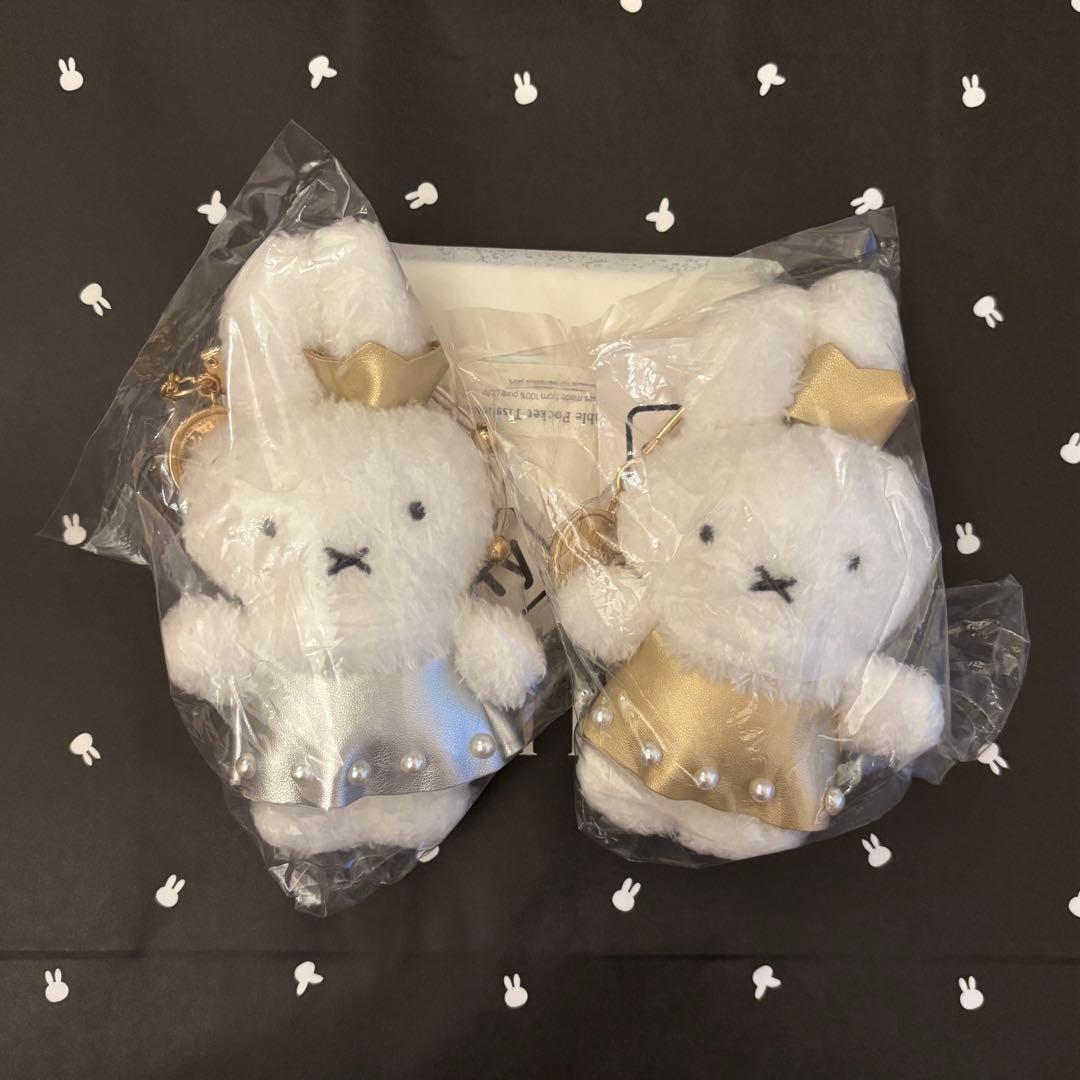 渋谷限定】金銀2つセットmiffy バッグチャームMIIAコラボ ミッフィー