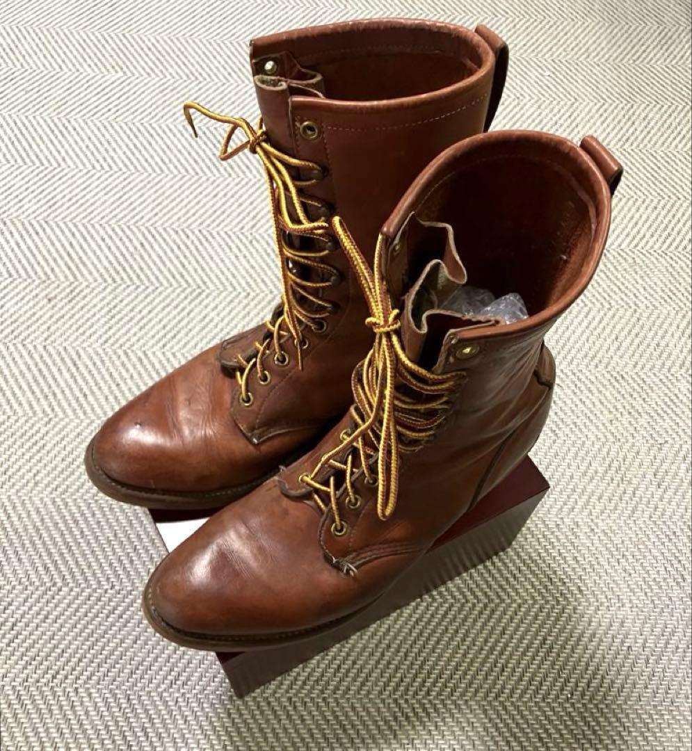 CHIPPEWA チペワ　ロガーブーツ 70〜80年代　プリント黒タグ 中古】70s～80s CHIPPEWA プリント黒タグ ショートエンジニアブーツ
