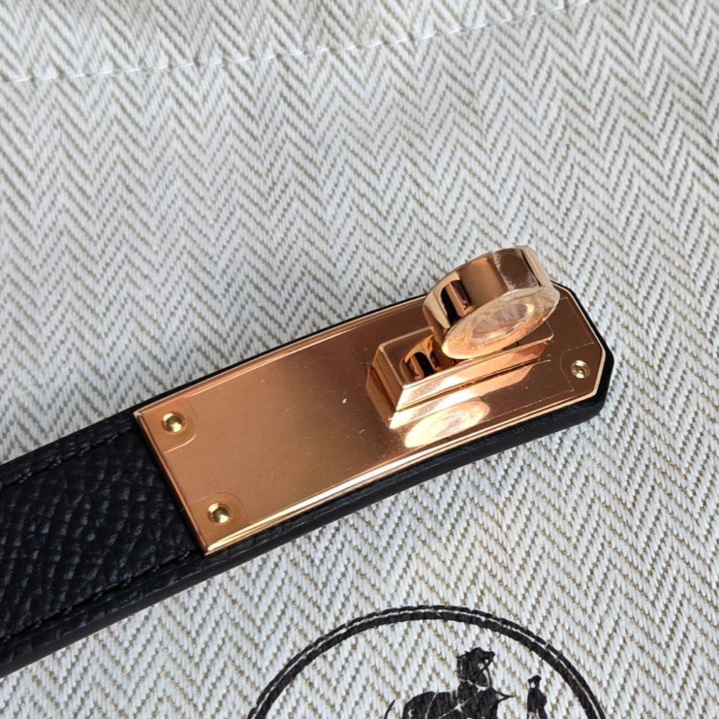 エルメス ベルト《ケリー》18 ブラック ゴールド金具【未使用】W刻印