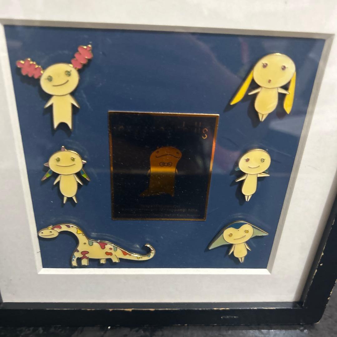 村上隆 ロクロク星人 六本木ヒルズ開業記念 非売品 ピンバッジ 額縁