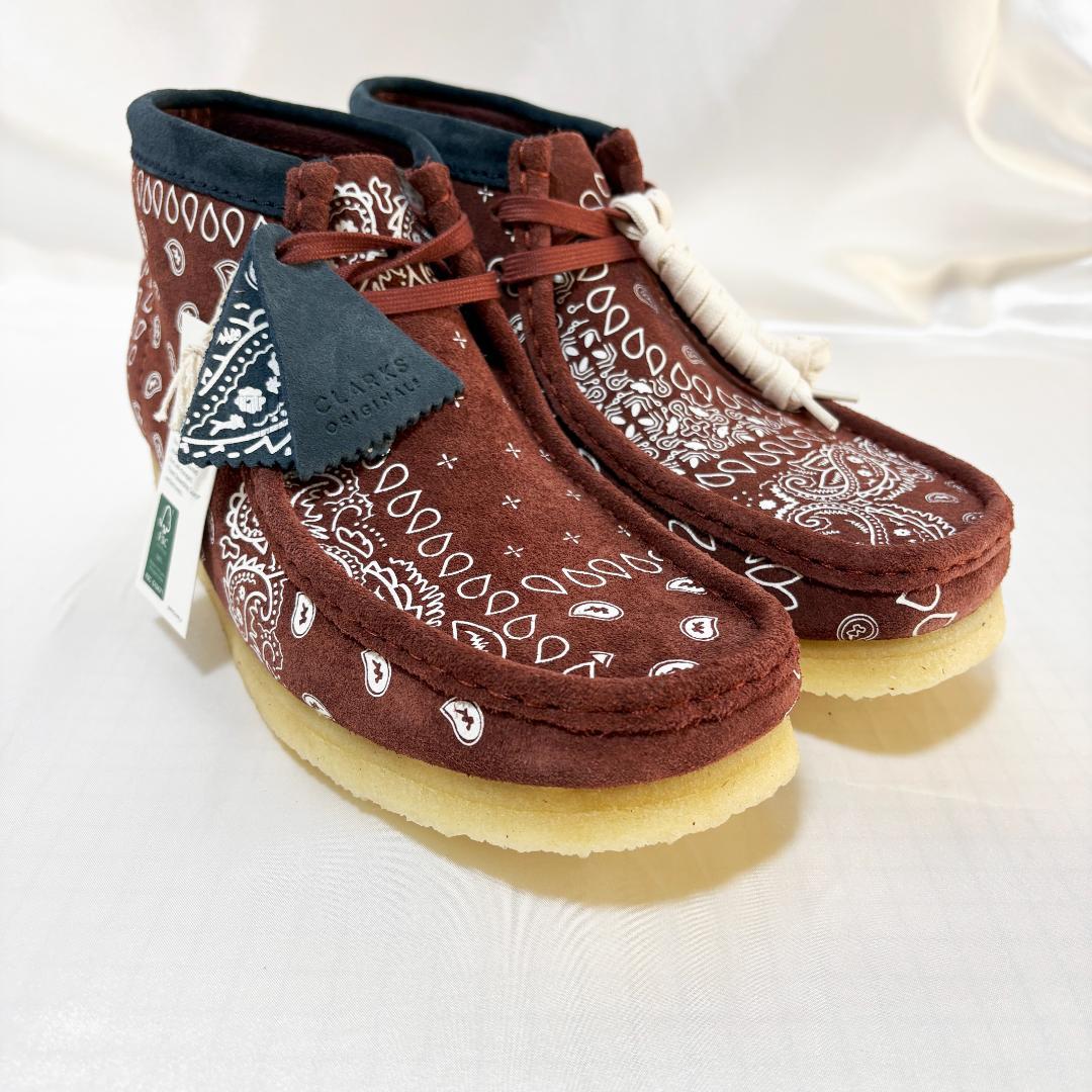 専用】クラークス ワラビー ブーツ ペイズリー バンダナ ブラウン