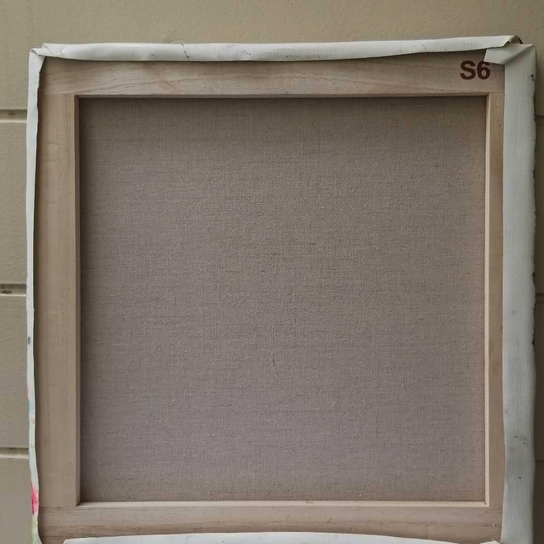 油絵 専用 赤い鳥の家族と赤い花