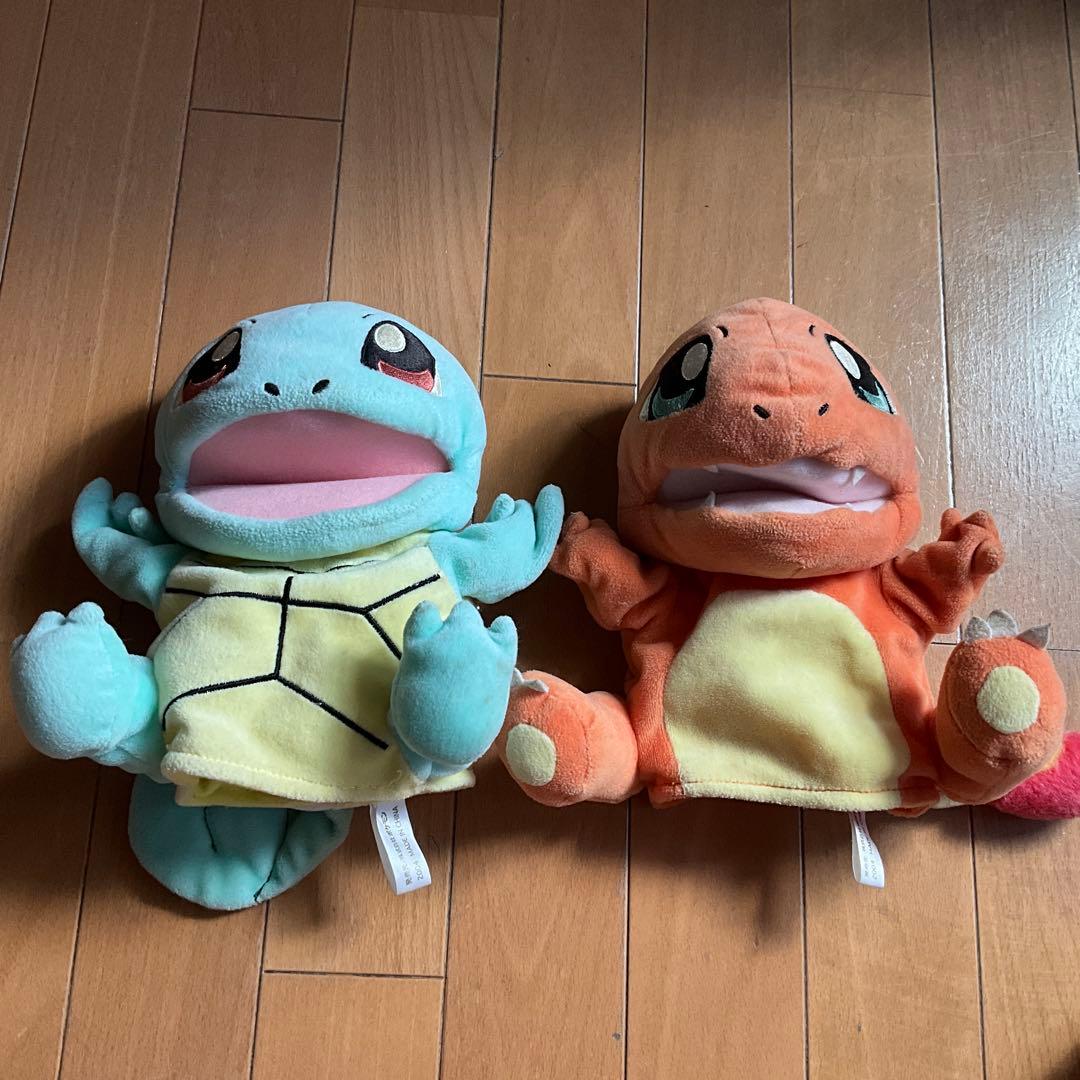 ポケモンセンターパクパクパペット2004 ゼニガメ　ヒトカゲ パペットぬいぐるみ パペモン ゼニガメ ｜【公式】ポケモンセンター