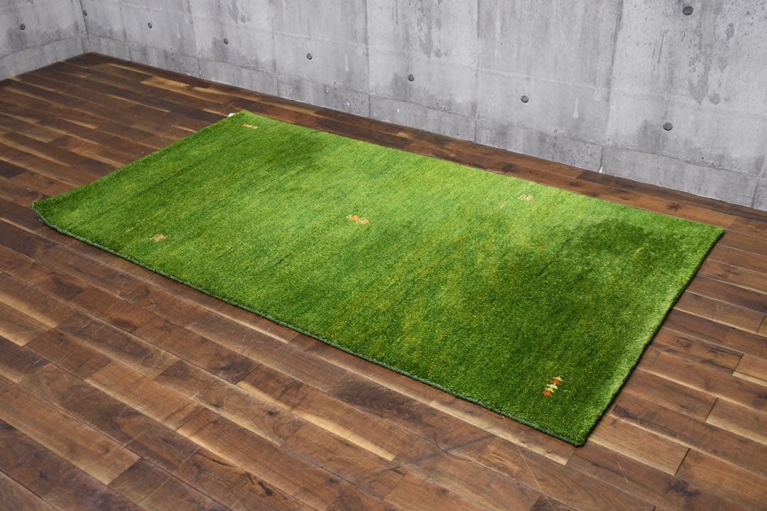 EFK115 展示品 ギャッベ 手織り ウール100% グリーン ラグ 絨毯 EFK115 展示品 ギャッベ 手織り ウール100% グリーン ラグ 絨毯 - メルカリ