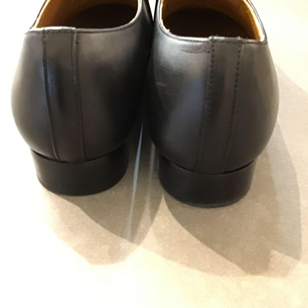 chausser ショセ＊黒 スリッポン キャップトゥ シューズ 革靴 39