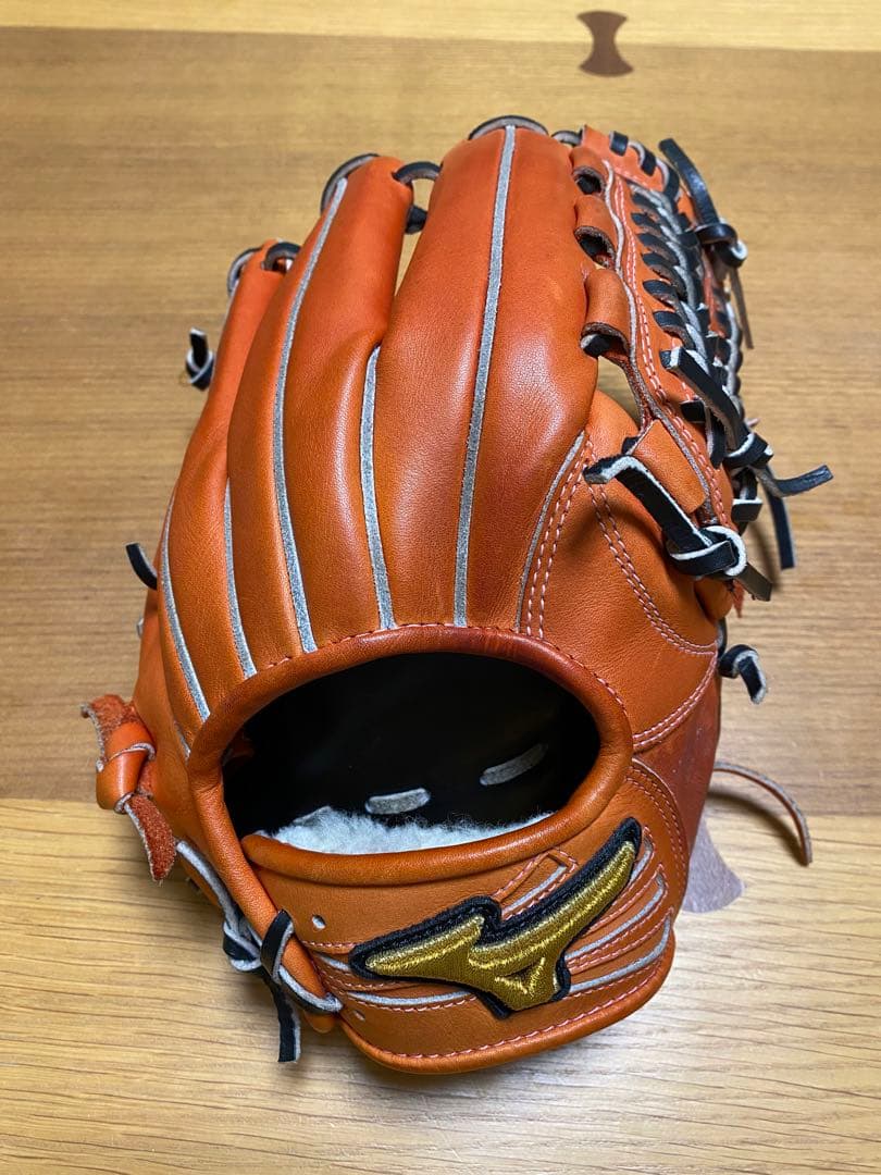 Mizuno Pro 軟式グローブ オレンジ　早い者勝ち　美品 Mizuno Pro 平裏刺繍1円 ミズノプロ 限定 軟式 グローブ グラブ 内野手