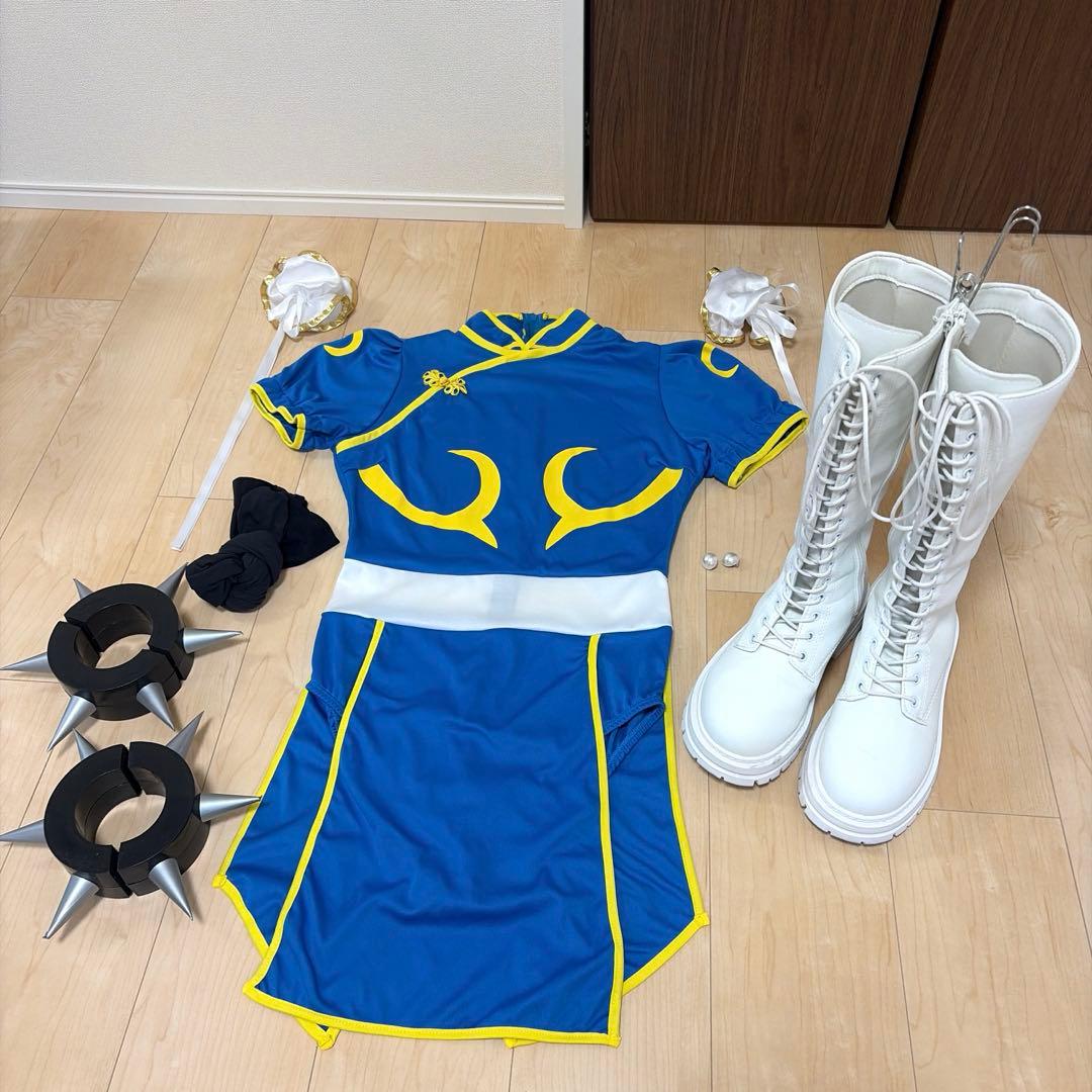 ストリートファイター　春麗（チュンリー）　CAPCOM コスプレ　一式 ストリートファイター2024 春麗 チュンリー コスプレ衣装 コスチューム
