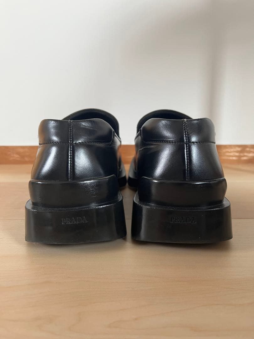 90s Archive PRADA square toe leather loafers prada archive square